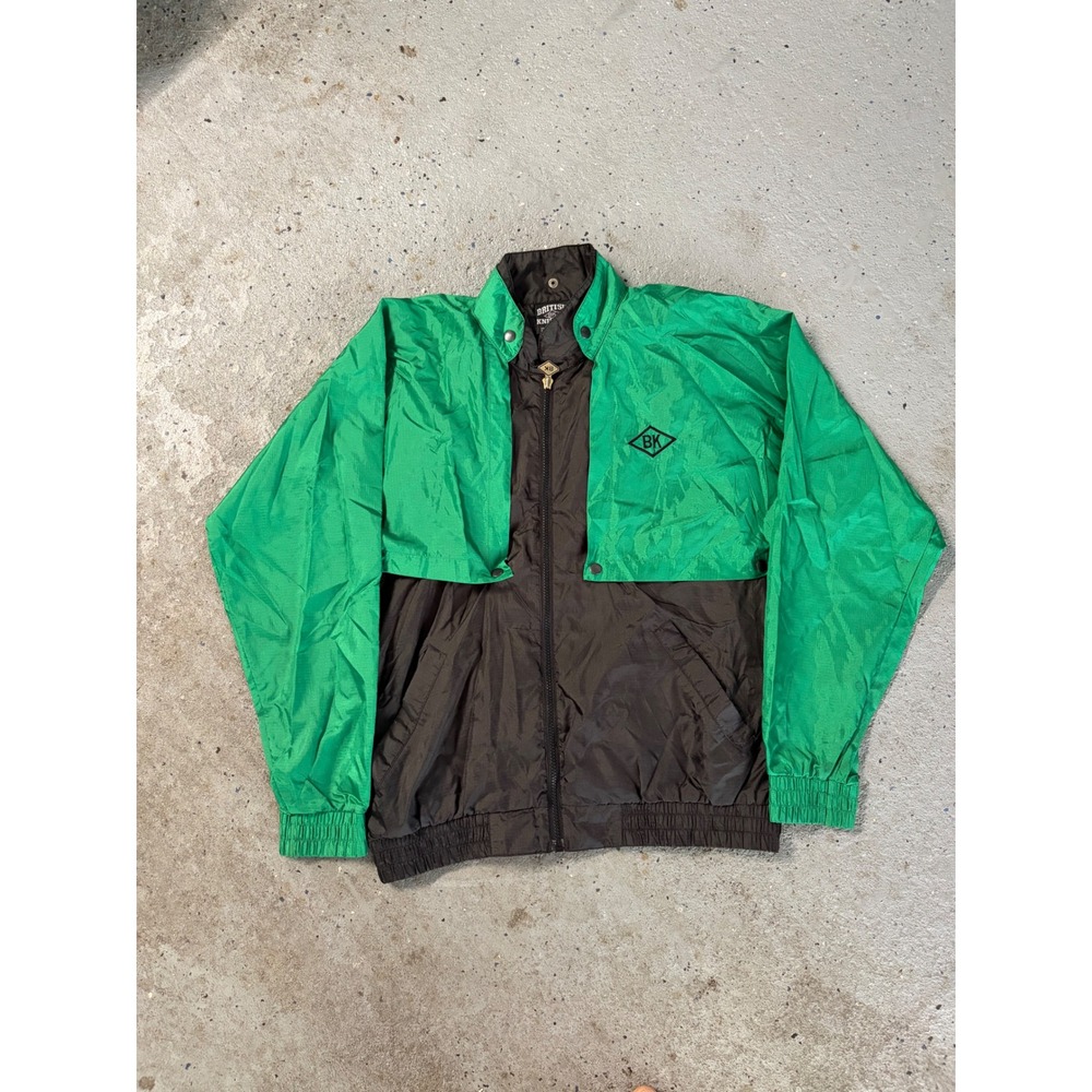 Vintage British Knights Convertible Windbreaker Jacket Vest Green Black Mens S